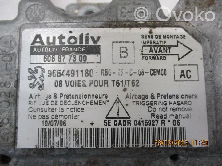 Peugeot 307 Turvatyynyn ohjainlaite/moduuli 9654491180