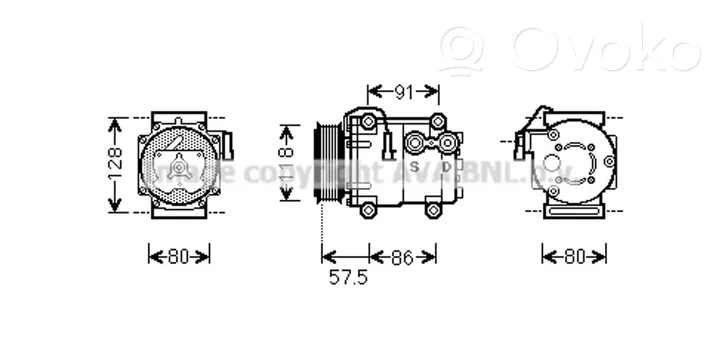 Ford Fiesta Ilmastointilaitteen kompressorin pumppu (A/C) 1767718