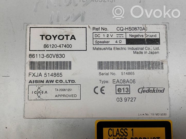 Toyota Prius (XW30) Panel / Radioodtwarzacz CD/DVD/GPS 8612047400