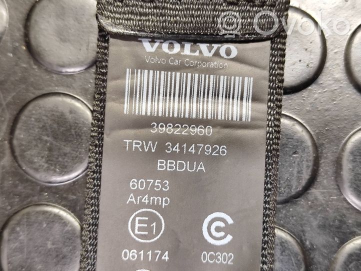 Volvo S60 Keskipaikan turvavyö (takaistuin) 39822960