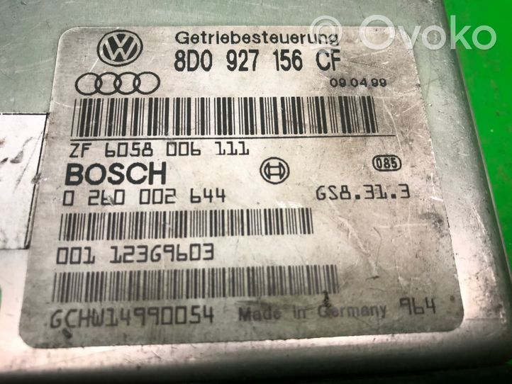 Audi A4 S4 B5 8D Unidad de control/módulo ECU del motor 8D0927156CF