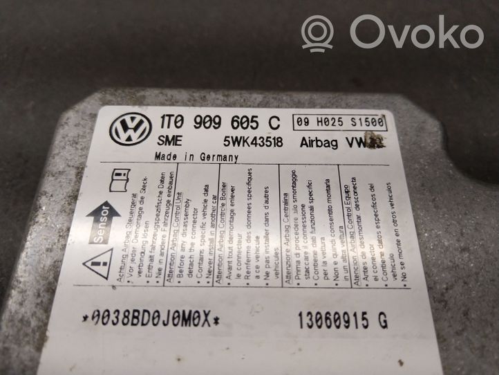 Volkswagen Touran I Module de contrôle airbag 1T0909605C