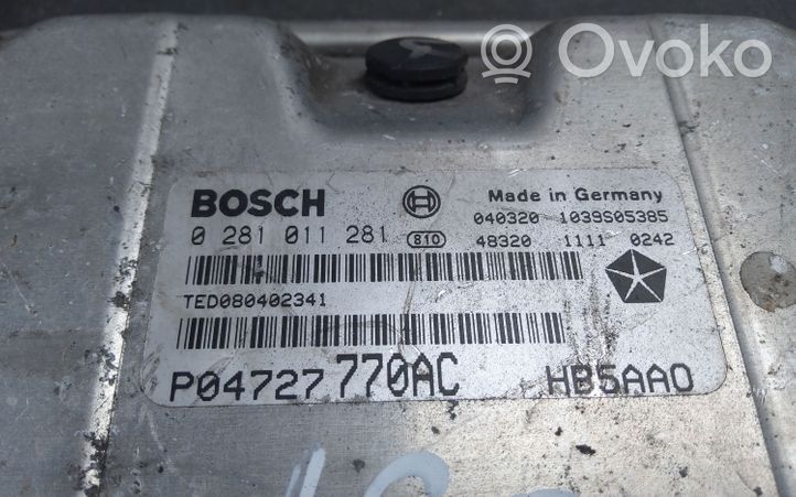 Chrysler Voyager Unité de commande, module ECU de moteur 0281011281