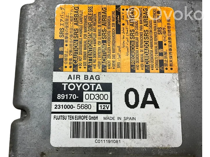 Toyota Yaris Sterownik / Moduł Airbag 891700D300