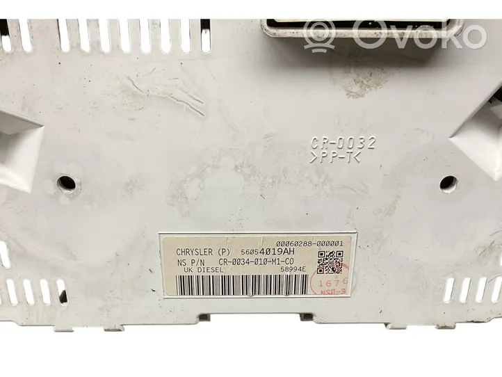 Jeep Cherokee Compteur de vitesse tableau de bord 56054019AH