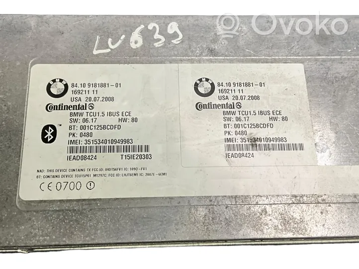 BMW X3 F25 Module unité de contrôle Bluetooth 16921111