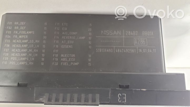 Nissan Qashqai+2 Skrzynka bezpieczników / Komplet 284B7BB01A