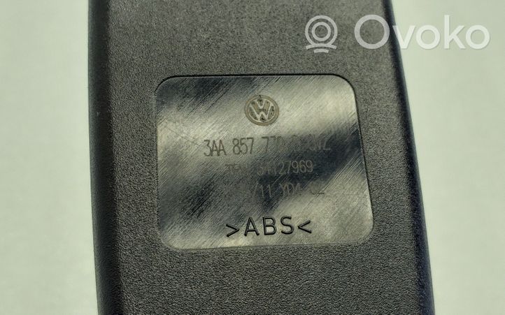 Volkswagen PASSAT B7 Klamra środkowego pasa bezpieczeństwa fotela tylnego 3AA857739B