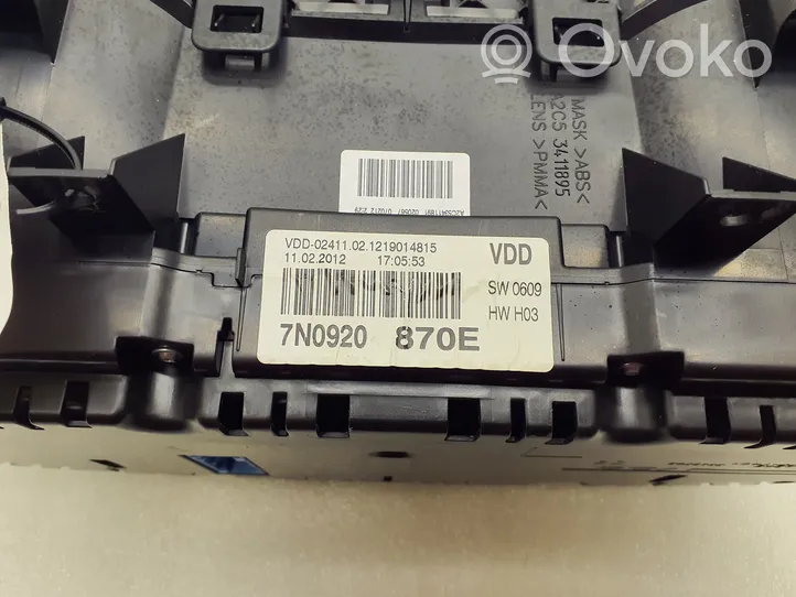 Volkswagen Sharan Tachimetro (quadro strumenti) 7N0920870E