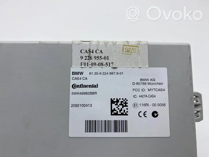 BMW 7 F01 F02 F03 F04 Moduł / Sterownik CAS 9224887