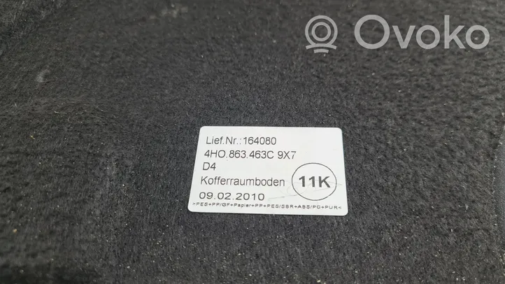 Audi A8 S8 D4 4H Trunk/boot floor carpet liner 4H0863463C