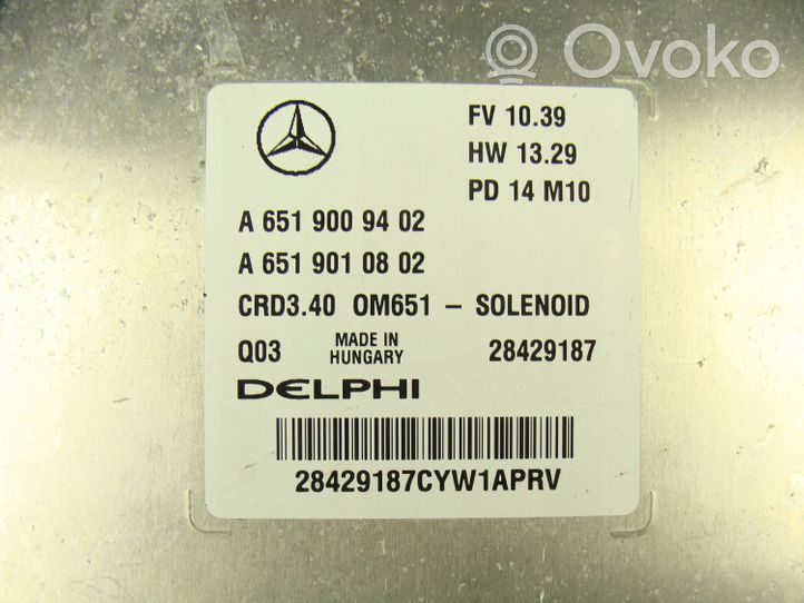 Mercedes-Benz B W246 W242 Calculateur moteur ECU A6519009402