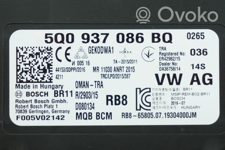 Volkswagen PASSAT B8 Mukavuusmoduuli 5Q0937086BQ