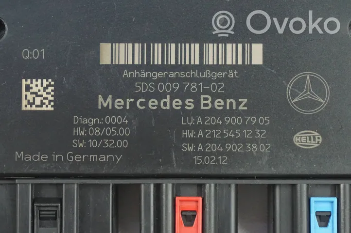 Mercedes-Benz C AMG W204 Módulo de confort/conveniencia A2049007905