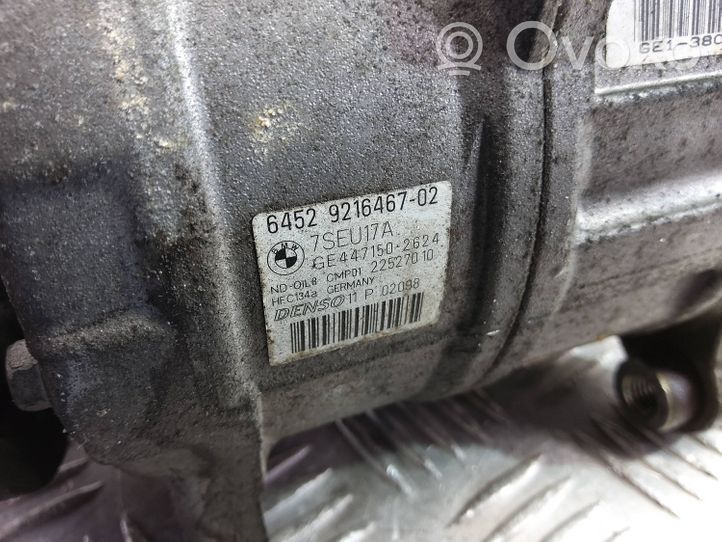 BMW X3 F25 Ilmastointilaitteen kompressorin pumppu (A/C) 9216467