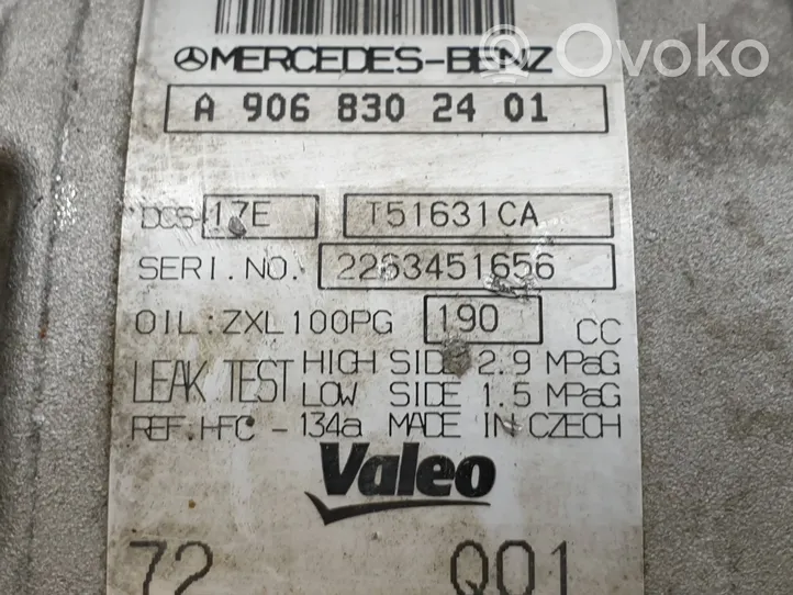 Mercedes-Benz Sprinter W906 Compresor (bomba) del aire acondicionado (A/C)) A9068302401