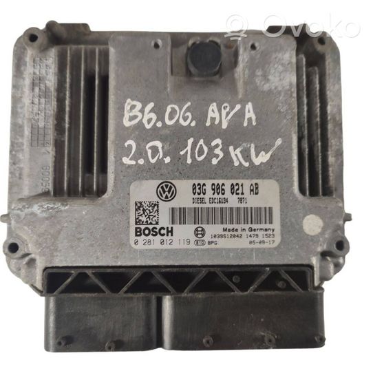 Volkswagen PASSAT B6 Sterownik / Moduł ECU 03G906021AB