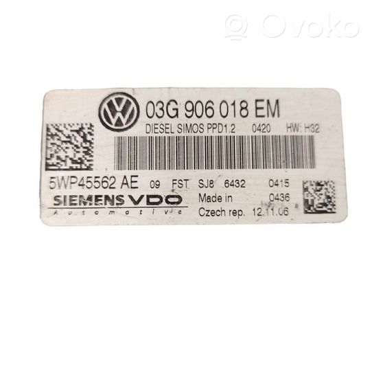 Volkswagen PASSAT B6 Centralina/modulo del motore 03G906018EM