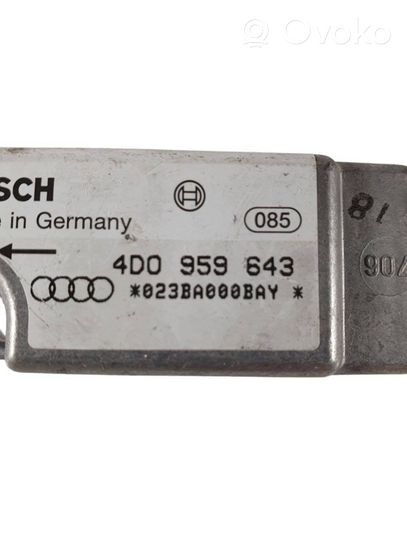 Audi A8 S8 D2 4D Sensor impacto/accidente para activar Airbag 4D0959643