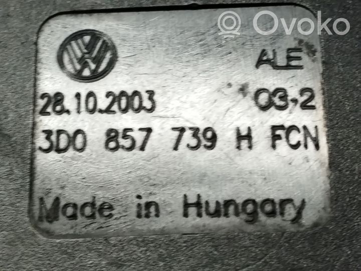 Volkswagen Phaeton Klamra środkowego pasa bezpieczeństwa fotela tylnego 3D0857739H