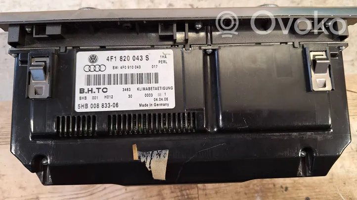 Audi A6 S6 C6 4F Climate control unit 4F1820043S