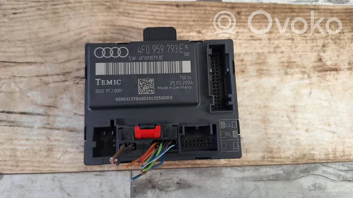 Audi A6 S6 C6 4F Unité de commande module de porte 4F0959793E