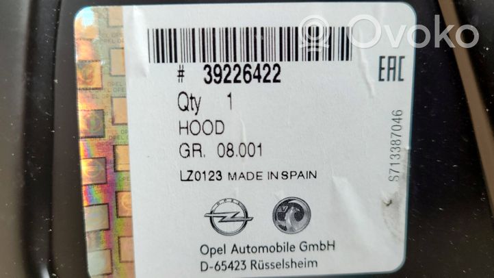 Opel Crossland X Couvercle, capot moteur 