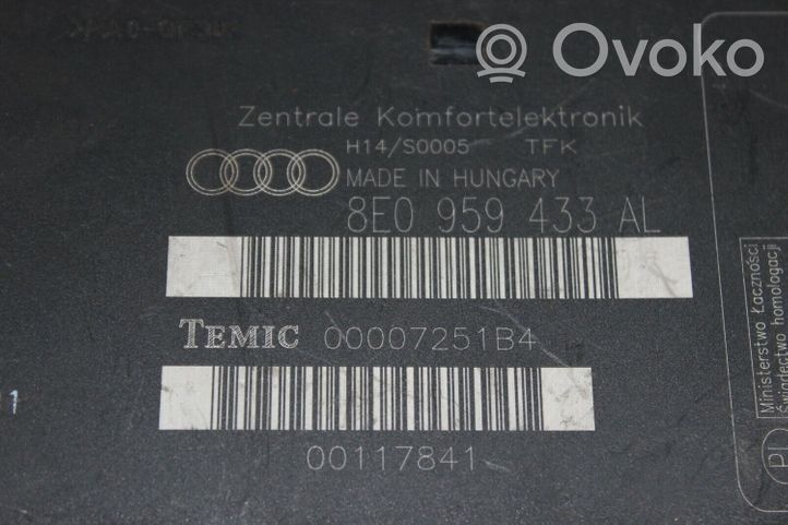 Audi A4 S4 B6 8E 8H Module confort 8E0959433AL