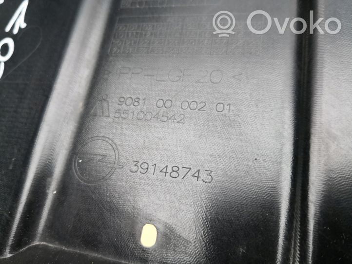 Opel Insignia B Cache de protection inférieur de pare-chocs avant 39148743