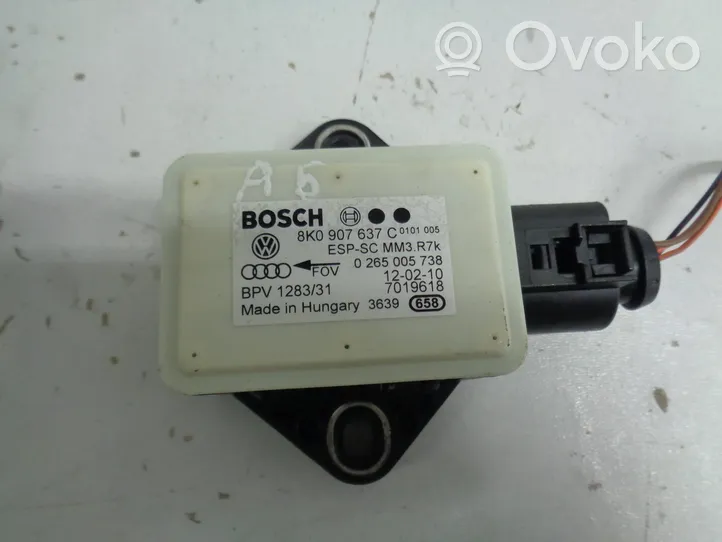 Audi A5 8T 8F ESP acceleration yaw rate sensor 8K0907637C