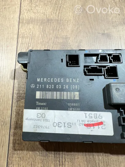 Mercedes-Benz E W211 Durų elektronikos valdymo blokas 2118200326