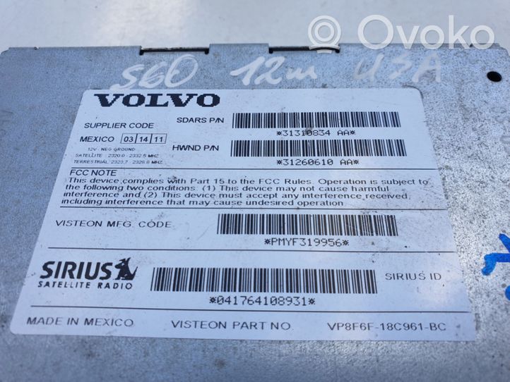 Volvo S60 GPS navigation control unit/module 31310834