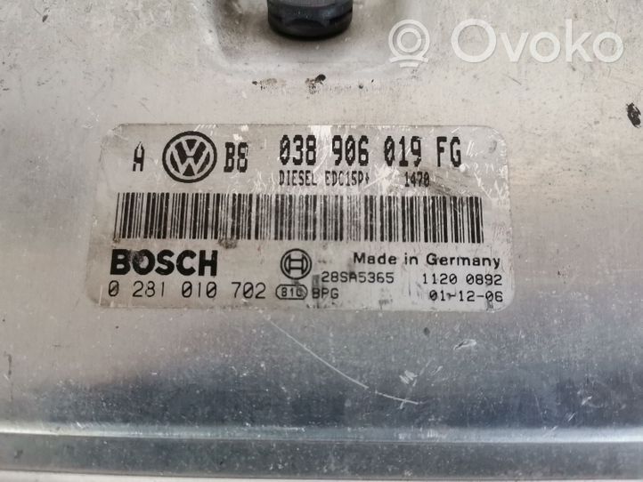 Volkswagen Golf V Centralina/modulo del motore 038906019FG