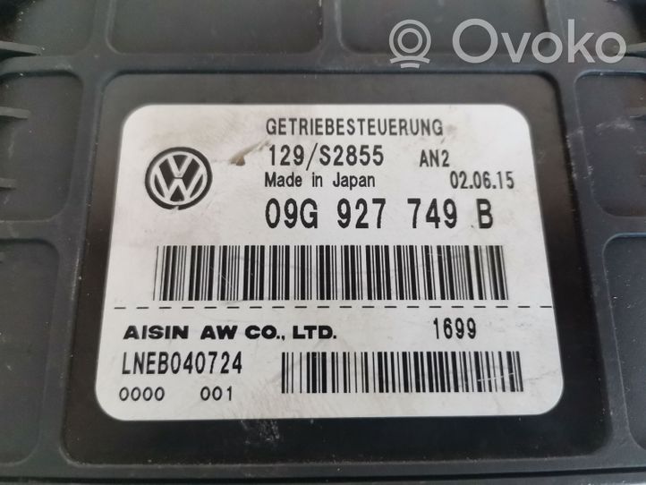 Volkswagen PASSAT B7 Vaihdelaatikon ohjainlaite/moduuli 09G927749B