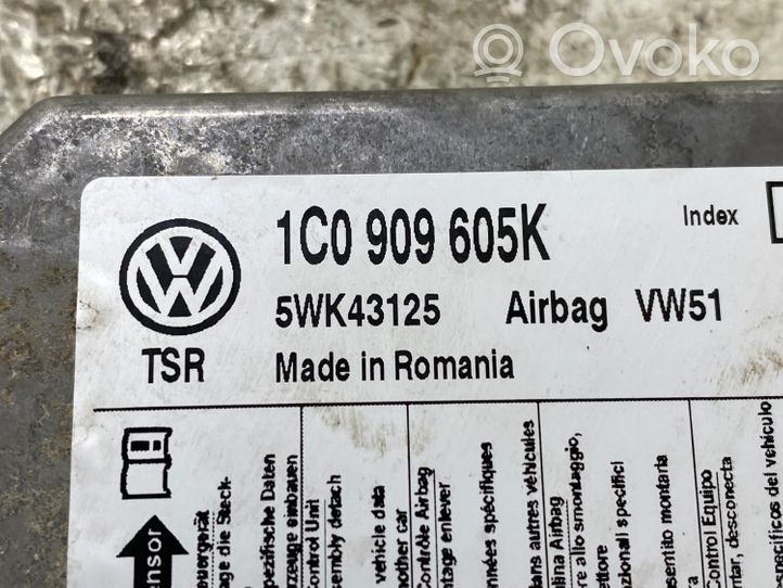 Volkswagen Polo IV 9N3 Sterownik / Moduł Airbag 1C0909605K