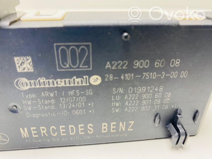 Mercedes-Benz S W222 Sterownik / Moduł elektrycznej klapy tylnej / bagażnika A2229006008