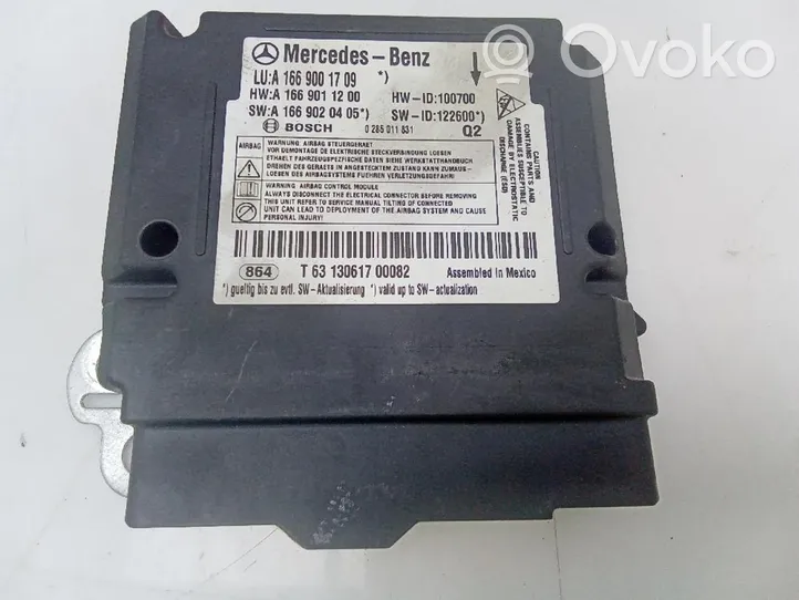 Mercedes-Benz ML W166 Centralina/modulo airbag A1669001709