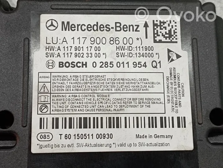 Mercedes-Benz CLA C117 X117 W117 Turvatyynyn ohjainlaite/moduuli 