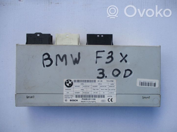 BMW 3 F30 F35 F31 Takaluukun/tavaratilan ohjainlaite/moduuli 7314798