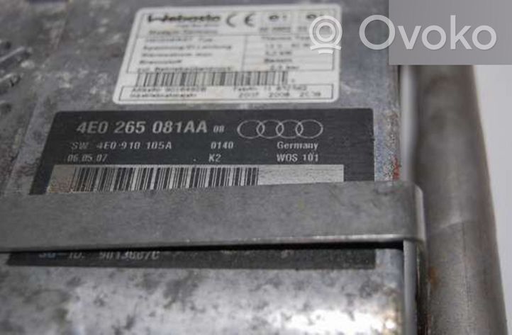 Audi A8 S8 D4 4H Auxiliary pre-heater (Webasto) 4E0265081AA