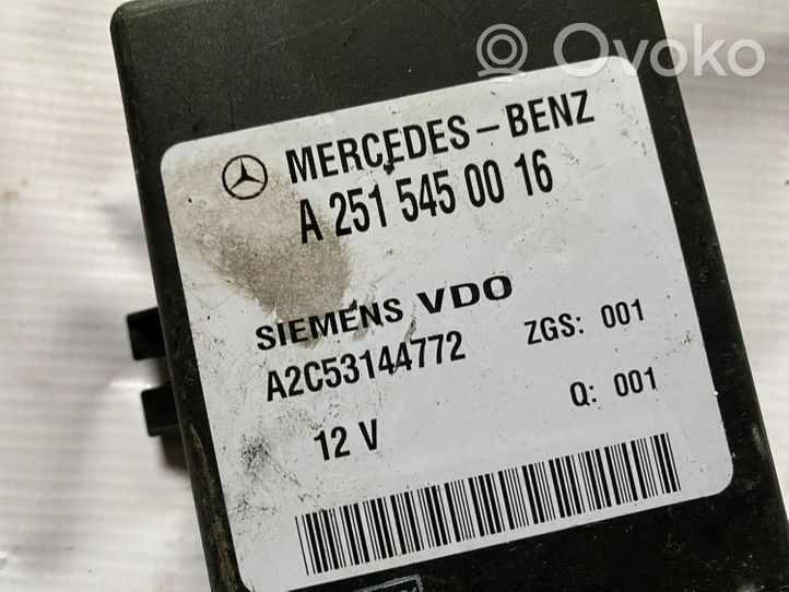 Mercedes-Benz R W251 Ilmajousituksen ohjainlaite/moduuli, takana A2515450016