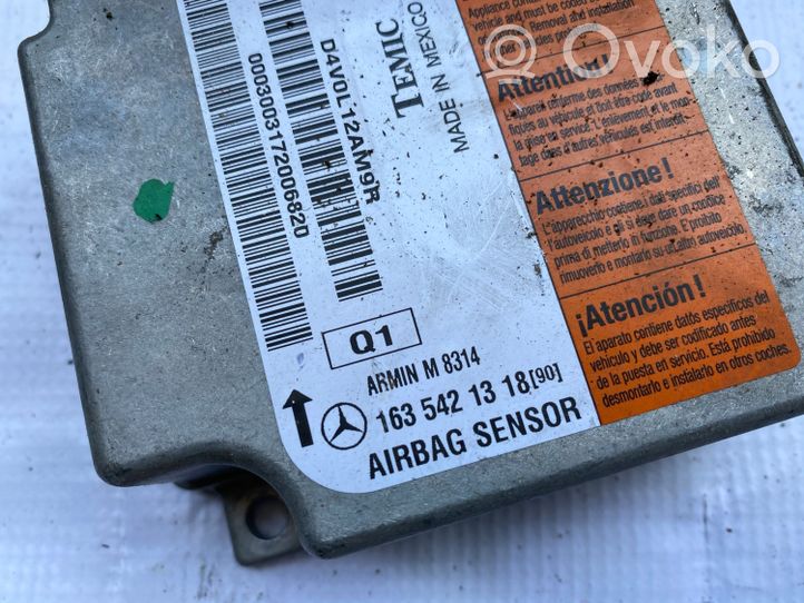 Mercedes-Benz ML W163 Sterownik / Moduł Airbag A1635421318