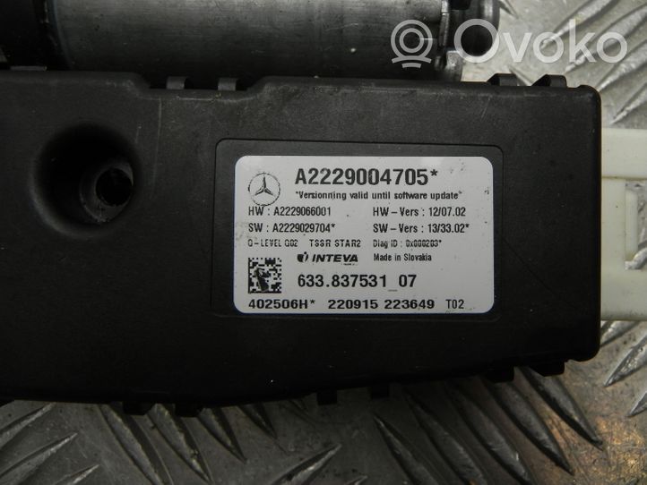 Mercedes-Benz S W222 Instalacja szyberdachu elektrycznego A2229004705