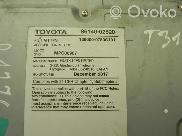 Toyota Corolla E160 E170 Radio/CD/DVD/GPS head unit 8614002520