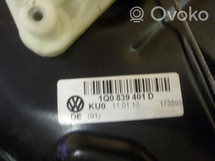 Volkswagen Eos Front door window regulator with motor 1Q0839401D