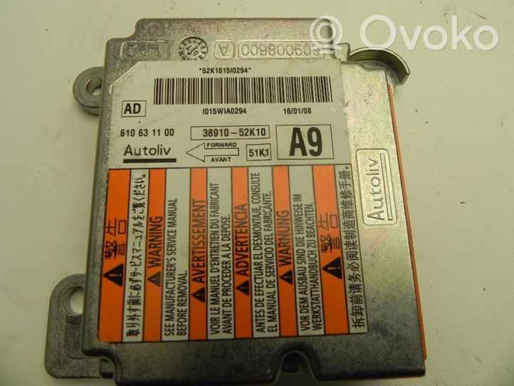 Opel Agila B Airbag control unit/module 3891052K10