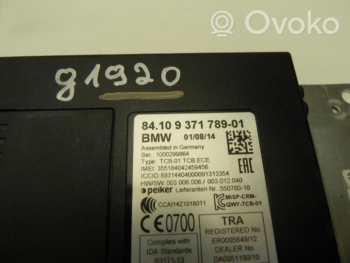 BMW 3 F30 F35 F31 Moduł / Sterownik Bluetooth 9371789