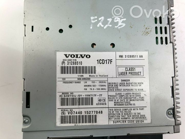 Volvo C30 Panel / Radioodtwarzacz CD/DVD/GPS 31288510