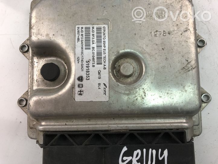 Fiat Punto (199) Sterownik / Moduł ECU 51918353