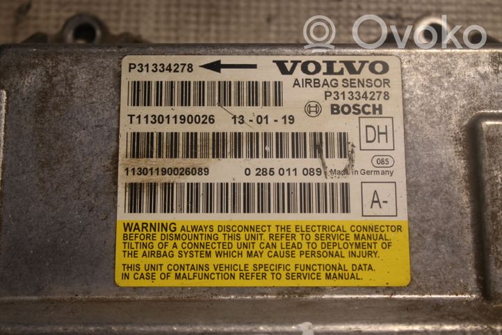 Volvo XC70 Oro pagalvių valdymo blokas 31334278